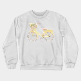 Yellow Bicycle Watercolour Painting Crewneck Sweatshirt